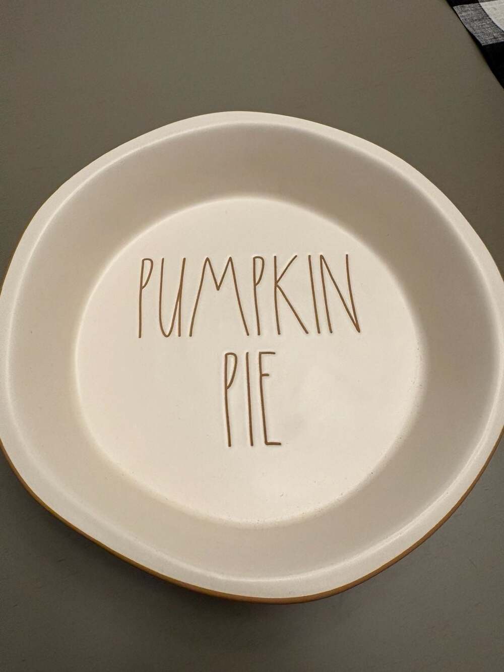Rae Dunn Artisan Collection 10” Pumpkin Pie Ceramic Pie Plate